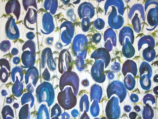 100x120cm DNA brainstorming towards a new flower. Oil on linen canvas. 2014-402