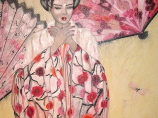 100x150cm Madame Butterfly. Huile sur toile. 2009-196