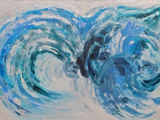 100x150cm L’idée d’une mer (IV). Acrylique et huile sur toile. 2015-457