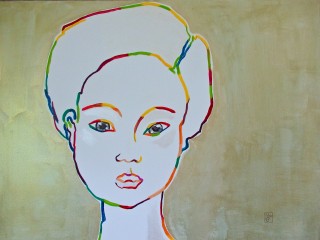 60x80cm Maiko with grey eyes. Acrylic on canvas. 2014-425